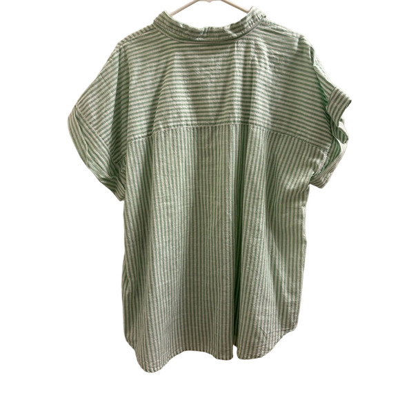 Chaps Green Striped Blouse - Picture 5 of 6
